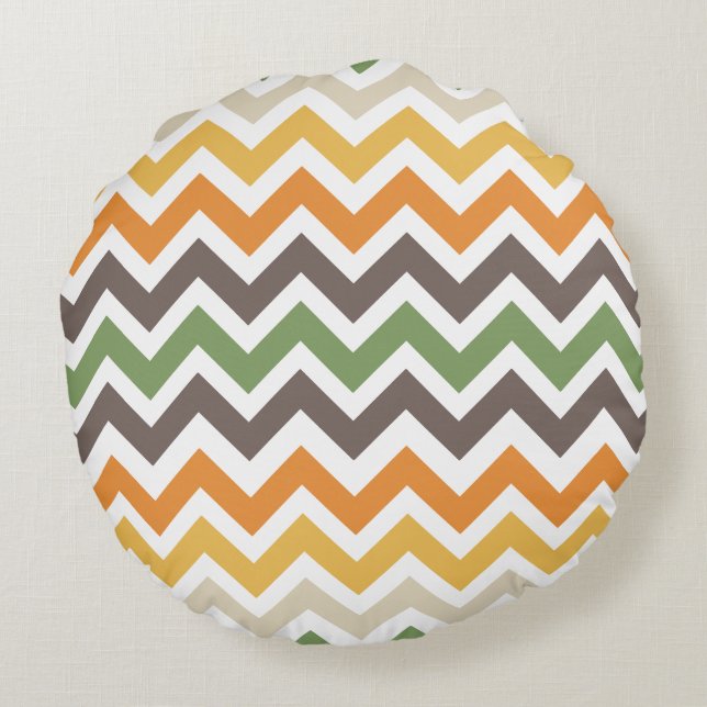 Joli zigzag motif rond coussin (Dos)