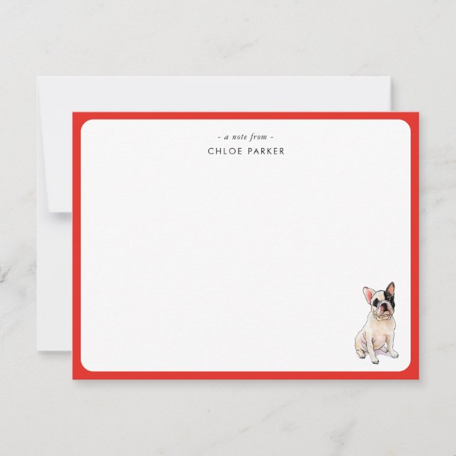 JoliBouledogue français à bordure rouge Noël Merci (Devant)