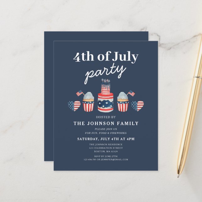 Jolie 4 juillet Rouge Blanc Et Bleu (Devant/Arrière en situation)