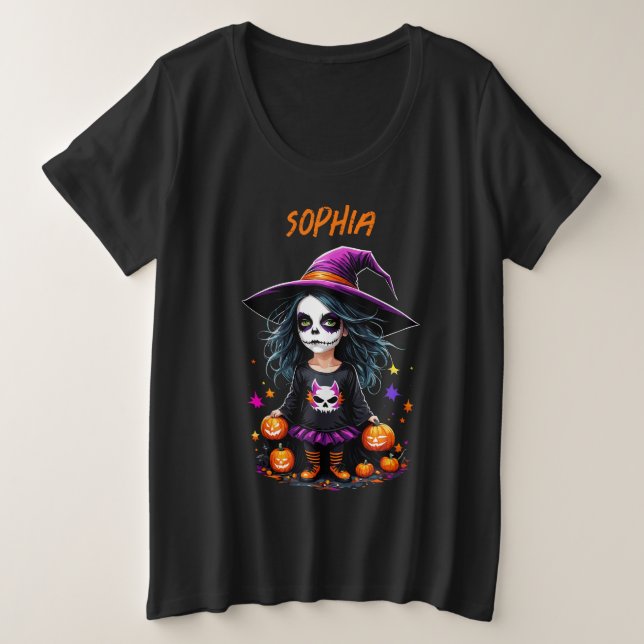 Jolie Adorable Kawaii Halloween sorcière (Design devant)