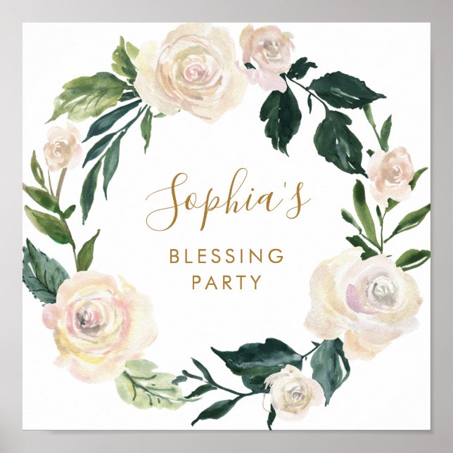 Jolie Affiche de bienvenue florale de la fête de l (Devant)