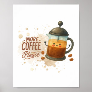 Jolie Affiche de Café Vintage - Encore du Café S'i