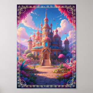 Jolie affiche de faon de forêt magique fantastique
