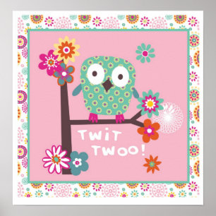 jolie affiche de hibou pour le mur