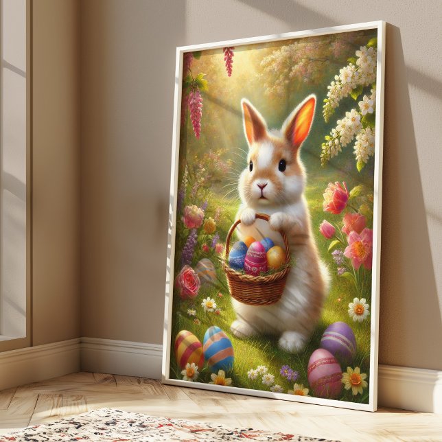 Jolie Affiche de Lapin de Pâques | Art Mural de La (Créateur téléchargé)