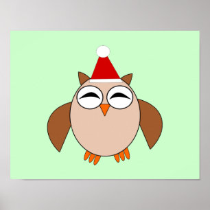 Jolie Affiche de Noël de Hibou