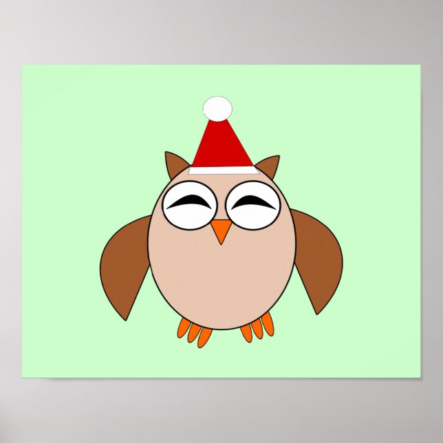 Jolie Affiche de Noël de Hibou (Devant)