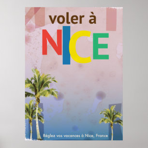 Jolie affiche de voyage vintage à Nice, France