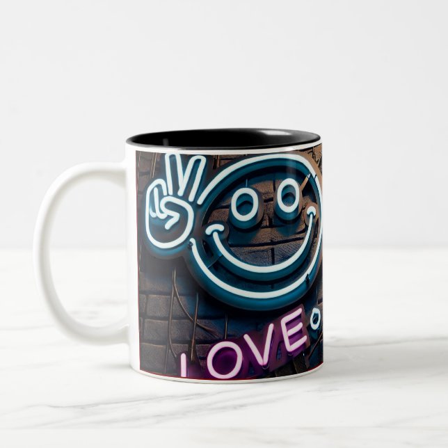 Jolie Amour Et Sourire Design Café Mug (Gauche)