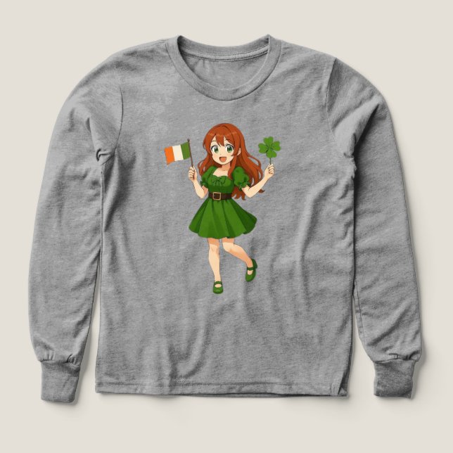 Jolie anime rousse Saint Patrick (Motif recto)