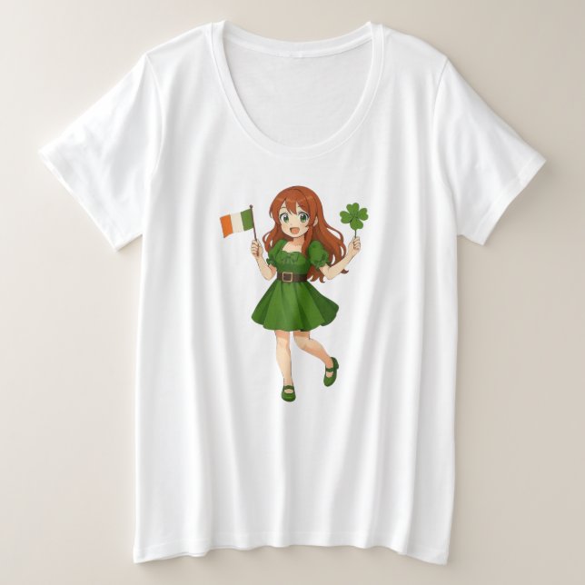 Jolie anime rousse Saint-Patrick (Design devant)