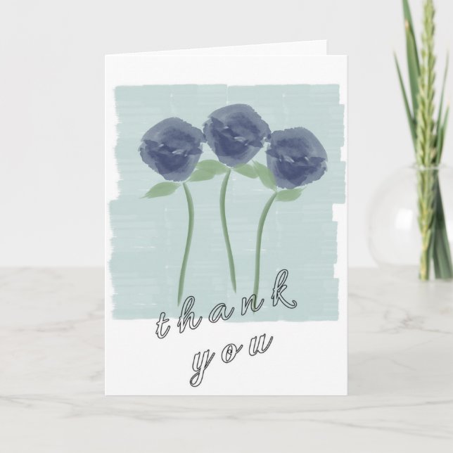 Jolie aquarelle Art Rose Carte de remerciements (Devant)