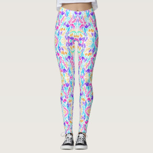 Jolie aquarelle colorée fleurs leggings