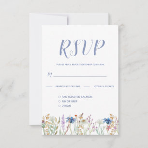 Jolie aquarelle Fleur sauvage mariage RSVP
