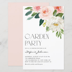 Jolie aquarelle Fleurs Garden Party Invitation