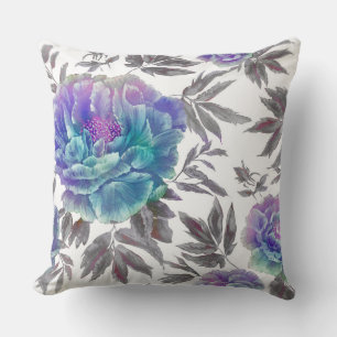 Jolie aquarelle Floral Coussin réversible
