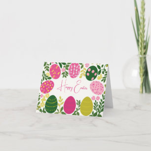 Jolie aquarelle Floral OEufs de Pâques Carte de va