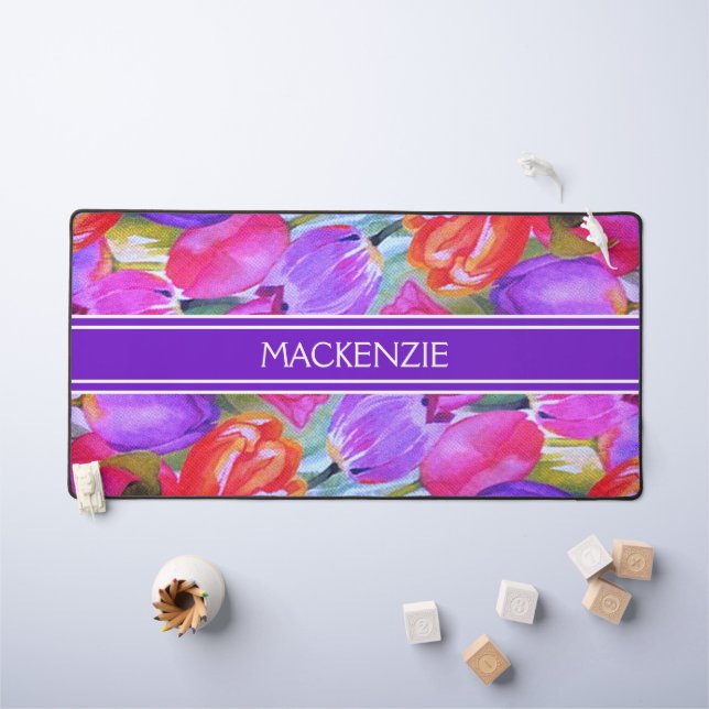 Jolie aquarelle florale rose (Tableau pour enfants)