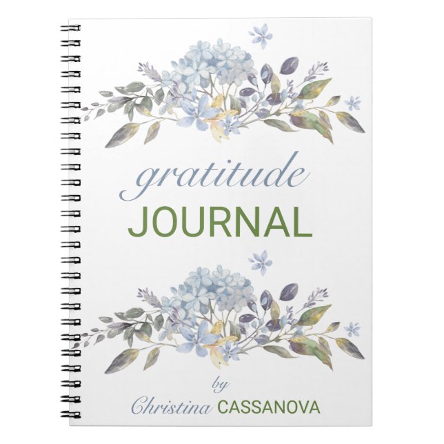Jolie aquarelle Journal de la Gratitude Florale (Devant)