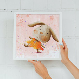 Jolie aquarelle Lapin Lapin Baby Poster pour enfan