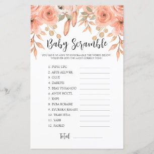 Jolie aquarelle Mot de ressort Baby shower de cour