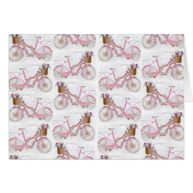 Jolie aquarelle peinture main vintage vélo (Devant Horizontal)