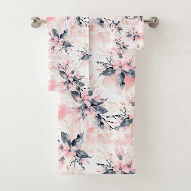 Jolie aquarelle rose Fleurs florales (En situation)