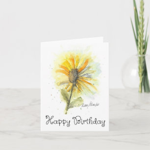 Jolie aquarelle Sunflower Carte d'anniversaire