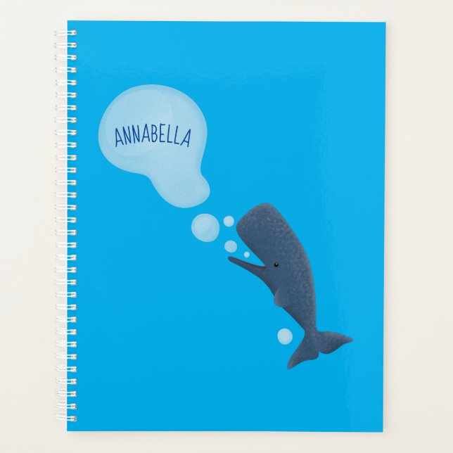 Jolie baleine à sperme soufflant bulles dessin (Devant)