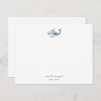 Jolie baleine d'aquarelle Carte de remerciements b