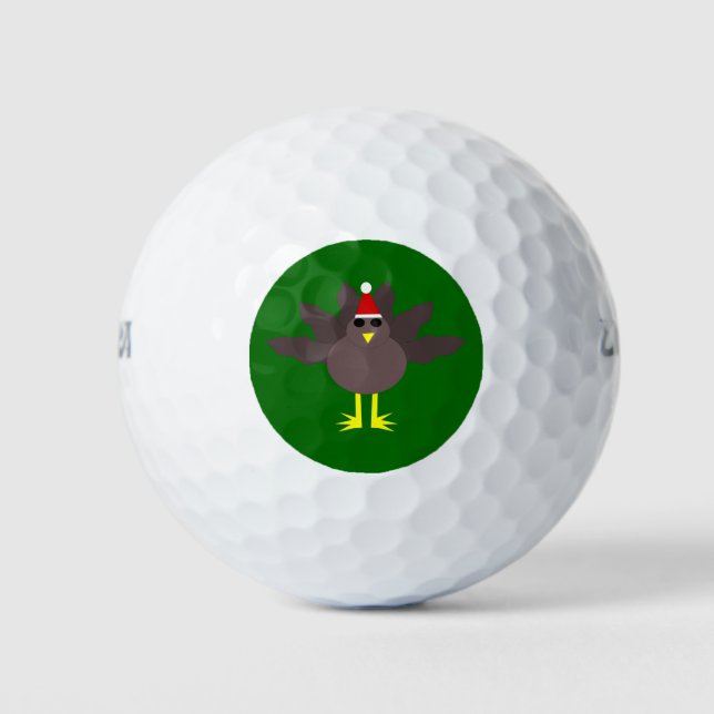 Jolie balle de golf de Christmas Turkey (Devant)