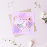 Jolie Ballerina Pastel Carré Invitation Anniversai