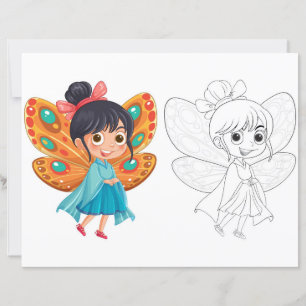 Jolie bande dessinée fée fille coloration page