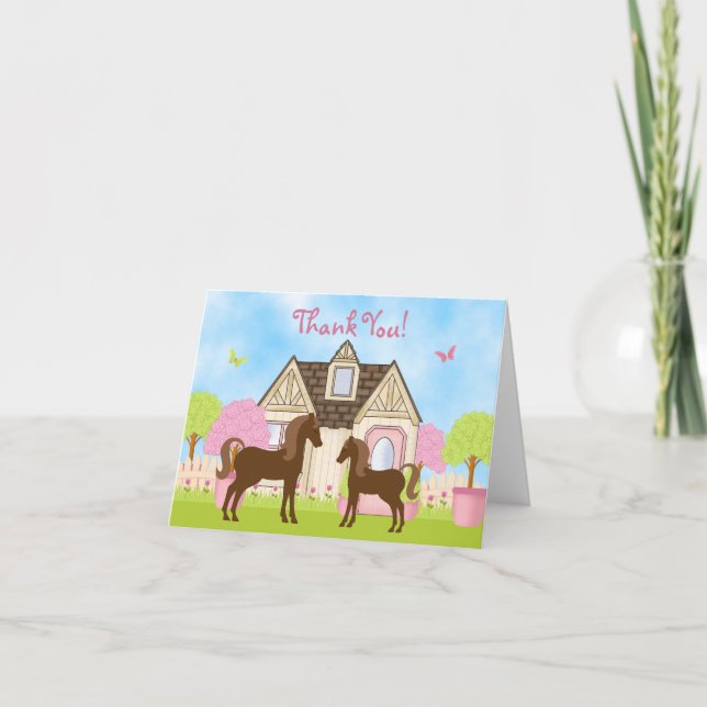 Jolie Barn Horn Merci Cartes (Devant)