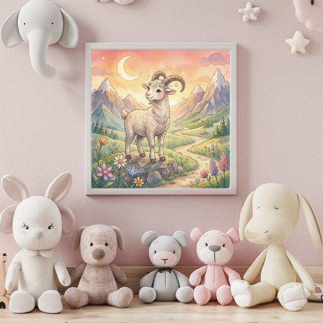 Jolie Bébé Capricorne Affiche de décoration murale (Créateur téléchargé)