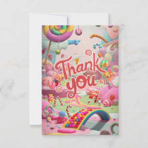 Jolie belle carte de remerciements Candyland