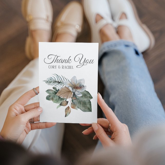 Jolie Boho Bouquet Mariage Merci plat (These budget Boho Wedding Thank You cards are part of a larger collection available!)