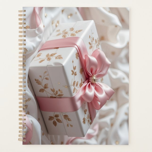 jolie boîte cadeau rose en soie (Devant)