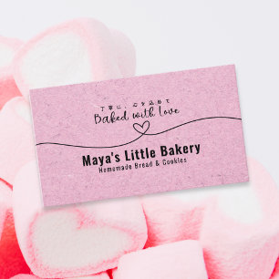 Jolie Boulangerie Rose Kraft Carte de Visite Pâtis