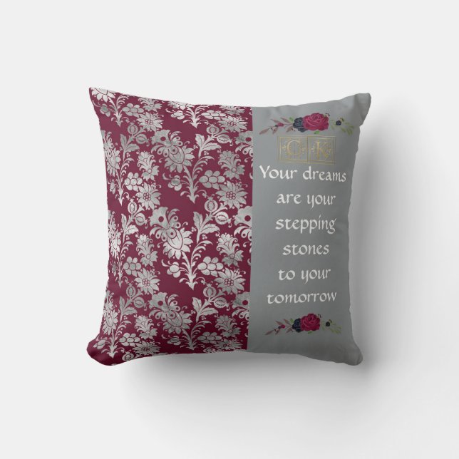 Jolie Bourgogne "Vos rêves" Coussin réversible (Recto)