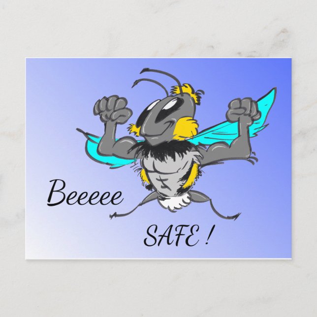 Jolie Bumble Bee Cust. Carte postale Texte 'Soyez  (Devant)