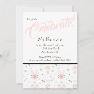 Jolie Bunny Baby Shower Invitations