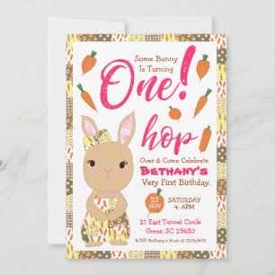 Jolie Bunny Invitation Anniversaire Pour Fille
