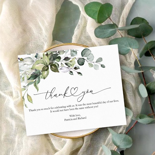 Jolie calligraphie de remerciement avec verdure (Créateur téléchargé)