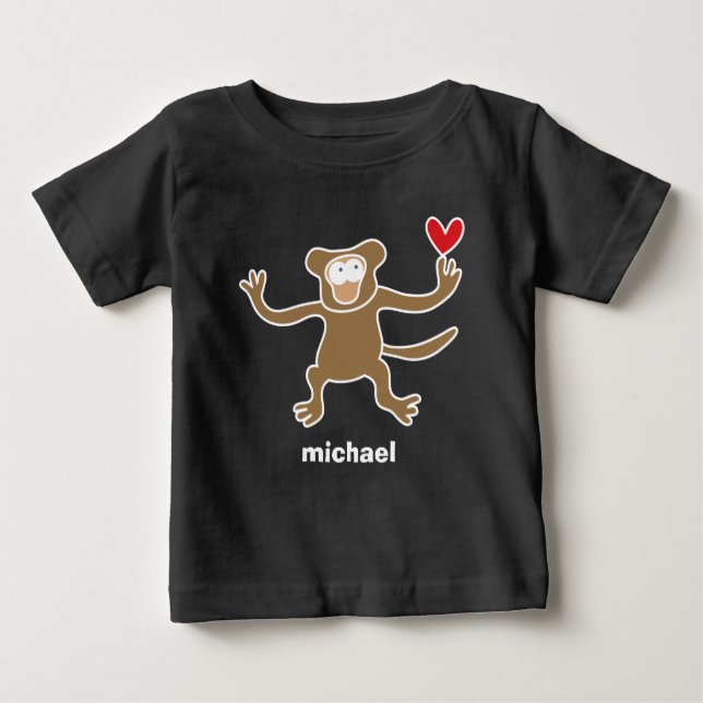 Jolie caricature Brown singe Fun T-shirt enfant (Devant)