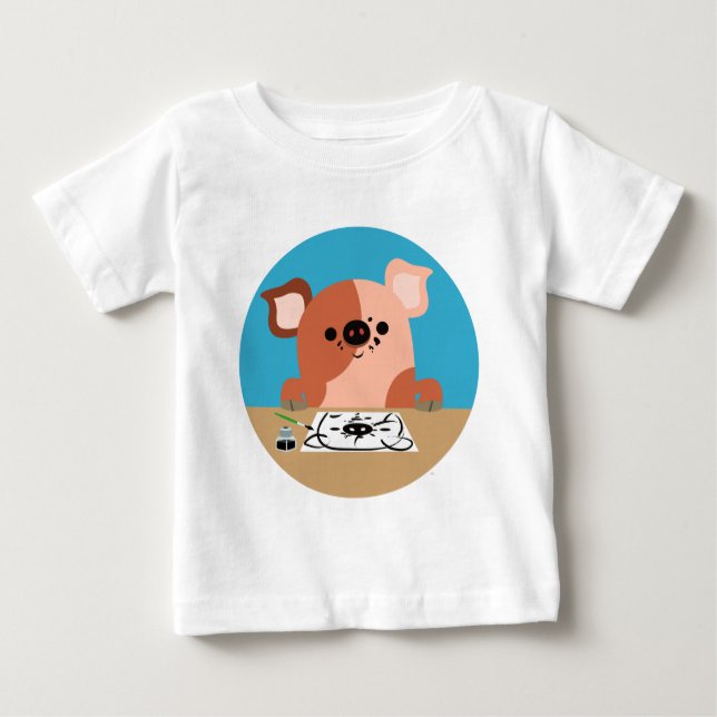 Jolie caricature dessin Piglet Baby T-shirt (Devant)