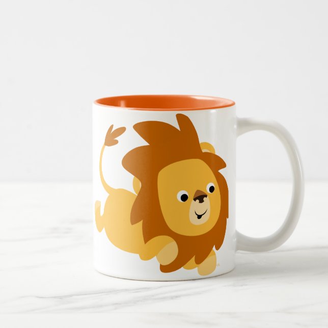 Jolie caricature Gamboling Lion Mug (Droit)