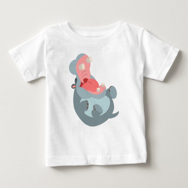 Jolie Caricature Hippo Baby T-Shirt (Devant)