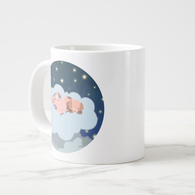 Jolie caricature Piglets de taille Jumbo Mug (Devant gauche)