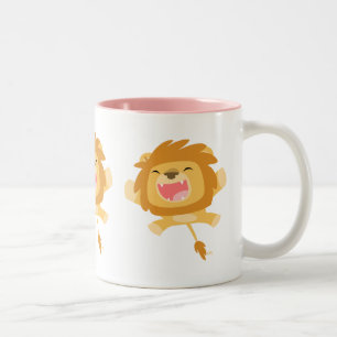 Jolie caricature rebondissant Lion Mug